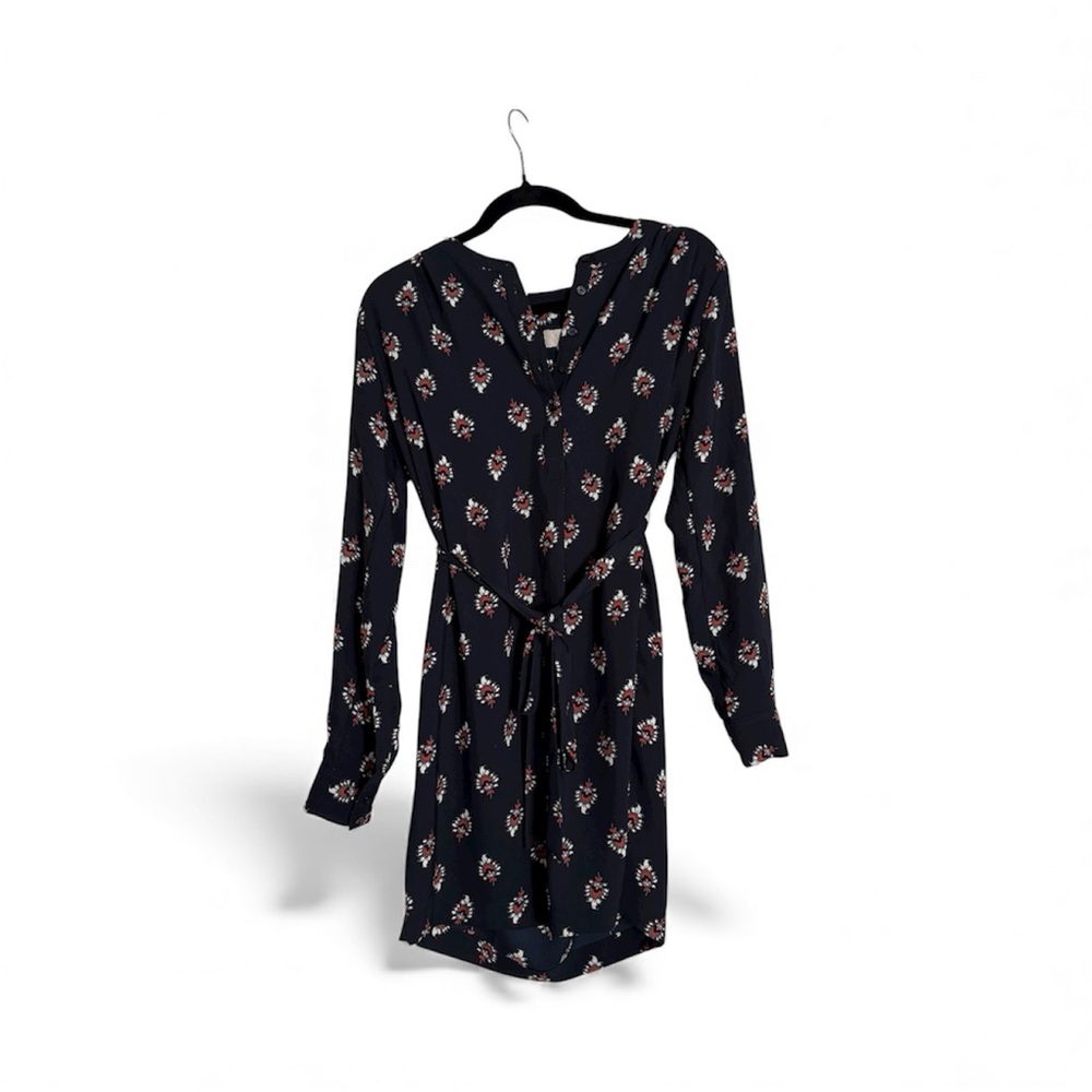LOFT Navy Long Sleeve Shirt Dress